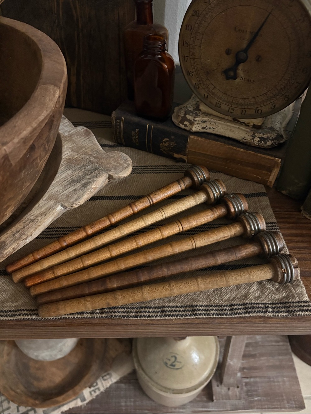 Vintage Wooden Textile Bobbins